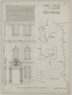Detail of entrance door and north front of Abbey House, Culross.