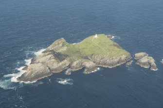 Oblique aerial view of Eilean Mor, Flannan Isles, looking to the NE.