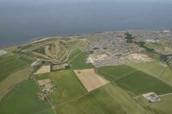 General oblique aerial view centred on Buckie, looking NNW.