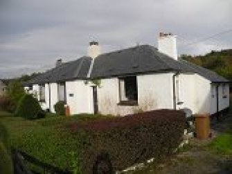 2 semi detached cottages from east Laphroaig at far, west end 