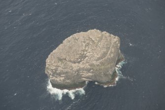 Oblique aerial view of Stac Lee, St Kilda, looking to the SSW.