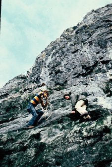 Mary Harman, S Rae and Stuart Murray. At sea level on descent, Stac Lee.