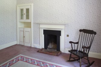 Interior, general view of smoking room from North East.