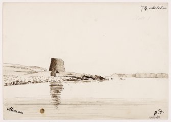 Sketch, general view from N, copied by Dryden 1868 from watercolour by him 1852