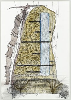 Esquisse of an Energy Exchange Skyscraper drawn by Wendai Zhu