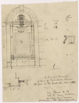 Avondale Parish war memorial. Elevation and plan.