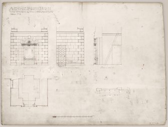 Avendale Parish Church. War memorial and new doorway in tower. Plans, sections and elevations.