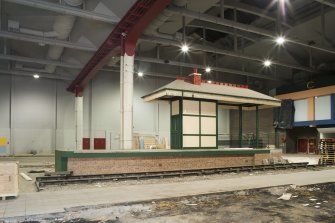 Interior. General view of mock up of platform in main hall.