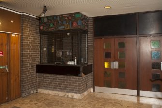 Interior. Detail of booking booth.