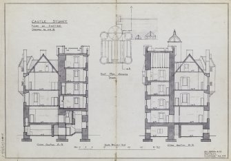 Roof plan and sections (as existing)
Delt. Geo.Gordon & Co. Archts. Inverness 1948