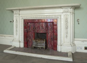 Ground floor, drawing room, fireplace on east wall
