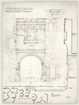 Elevation and details of entrance at St Andrew's Castle.