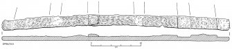 Long wooden carving (DP92/161), perhaps an edging for the upper transom. Timbers of similar form and style, though on a much grander scale, decorate this part of the Vasa's stern. Scale 50 centimetres. (Colin Martin)