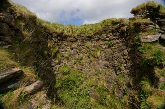 Kiln 1, interior of upper pot revealed by collapse. (Colin Martin)