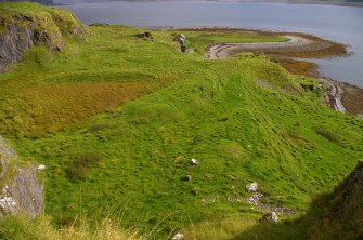The quarry floor, looking E. The purpose of the long mounds is not known. (Colin Martin)