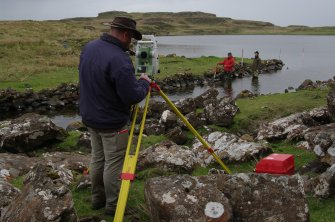 Dr Chris Burgess established a survey network with Total Station. Within this framework the detailed survey was carried out with traditional methods. (Colin Martin)