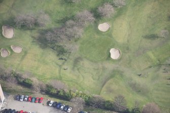 Oblique aerial view of the Prestonfield Golf Course and World War One trench system, looking E.