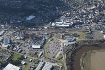 Oblique aerial view of Stirling Enterprise and Phoenix Industrial Estates, looking WSW.