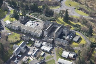 Oblique aerial view of Queen Victoria School, looking W.