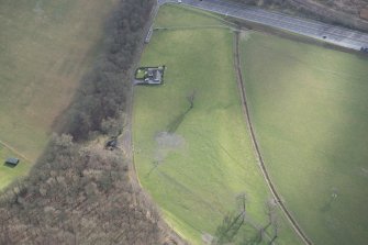 Oblique aerial view of the site of practice trenches, looking SSE.