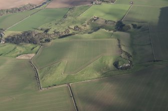 Oblique aerial view of Hairy Craig with the rig in the valley of the Old Hailes Burn beyond, looking ENE.