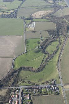 General oblique aerial view of Balgonie Castle, looking W.