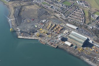 Oblique aerial view of RGC Offshore Construction Yard, looking W.