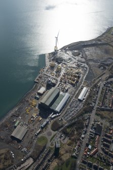Oblique aerial view of RGC Offshore Construction Yard, looking S.