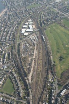Oblique aerial view of Portobello Golf Course, looking to the SE.