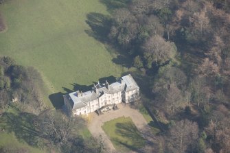 Oblique aerial view of Newhailes House, looking to the ENE.