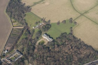 Oblique aerial view of Newhailes House, looking to the N.
