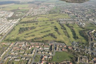 Oblique aerial view of Falkirk Tryst Golf Course, looking to the ENE.
