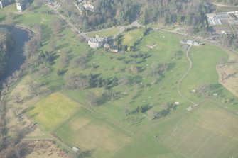 Oblique aerial view of Airthrey Castle and Golf Course, looking to the NNW.