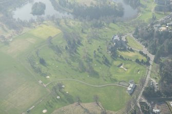 Oblique aerial view of Airthrey Castle and Golf Course, looking to the WSW.