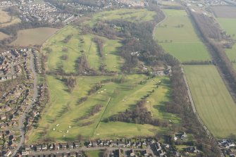 Oblique aerial view of Braehead Golf Course, looking to the ESE.