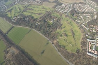 Oblique aerial view of Braehead Golf Course, looking to the NNW.