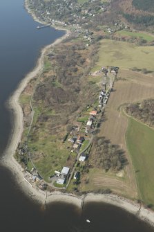 Oblique aerial view of  Portkil Coastal Battery, looking WNW.