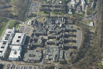 Oblique aerial view of of Stobhill General Hospital, looking to the W.