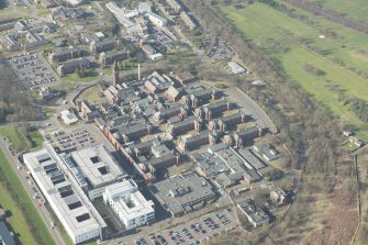 Oblique aerial view of of Stobhill General Hospital, looking to the W.