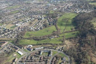 Oblique aerial view of Blairbeth Golf Course, looking NE.