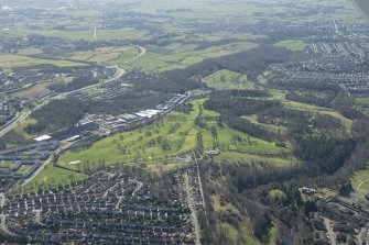 Oblique aerial view of Linn Park Golf Course, looking S.