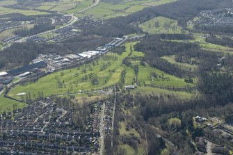 Oblique aerial view of Linn Park Golf Course, looking S.