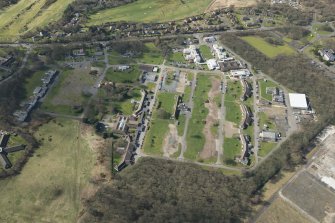 Oblique aerial view of Ayrshire Central Hospital, looking W.