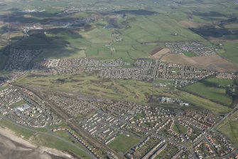 Oblique aerial view of Troon, Marr College and Darley Golf Course, looking NE.