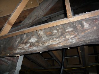 Historic timber beam, looking north