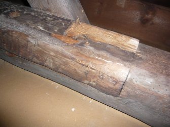 Timber beam on north side towards west gable