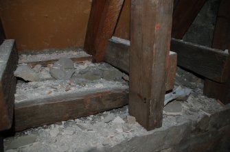 Historic timber on wall head, south side, east gable