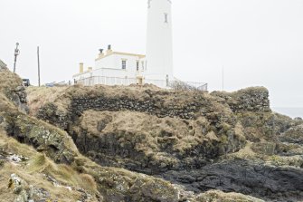 Wall to south of outer sea gate, view from north east