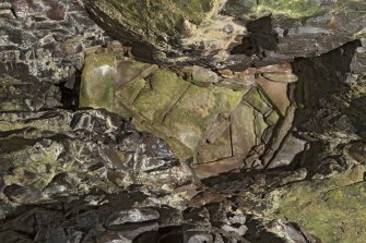 Sea cave, view of underside of slabbed roof