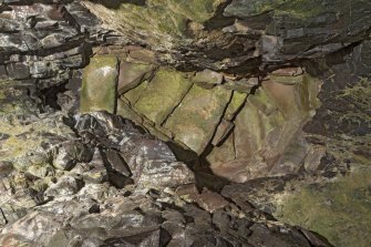 Sea cave, view of underside of slabbed roof